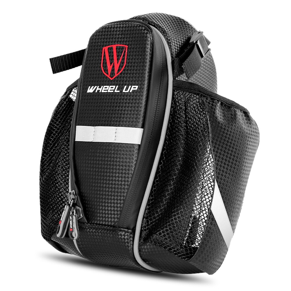 Bicycle Rear Rack Bag Bike Trunk Carrier Bag Cycling Pannier Saddle Bag with Dual Water Bottle Pockets Bicycle Accessories: Grey