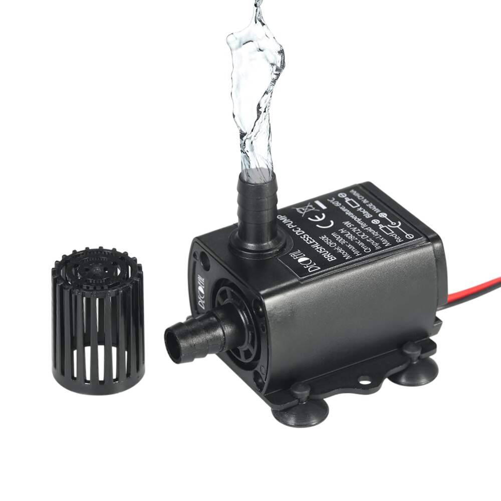 DC12V 5W Ultra-quiet Brushless Water Pump Waterproof Mini Submersible Fountain Aquarium Water Pump Circulating 280L/H Lift 300cm