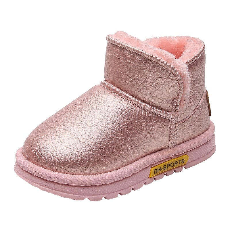 CAPSELLA Kids Girls Ankle Boots For Baby Children Winter Warm Plush Lining Snow Boots Cotton Shoes Size 22-31