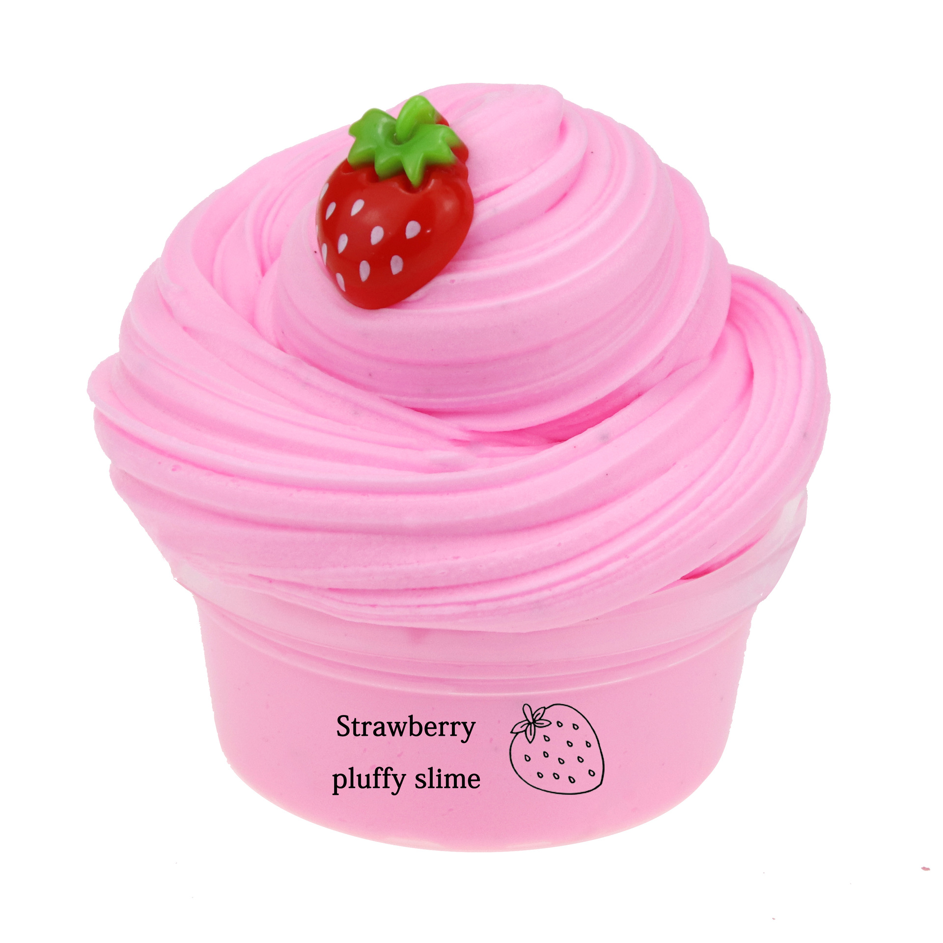 60ml Fluffy Butter Slime fruit Slime Super Soft Stretchy and Non Sticky DIY Sludge Toy for Girls and Boys: strawberry