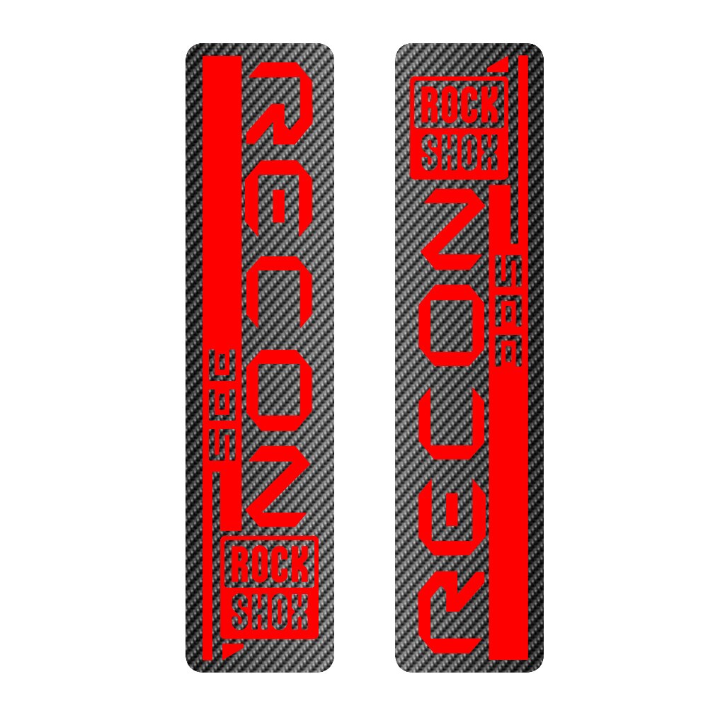 For Rock Shox Recon 335 Carbon Fibre Protective Bike Fork Sticker Decals Mountain Bike Cycling Adhesive Decorative Sticker: Red