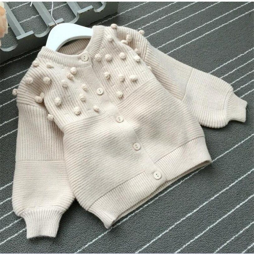 Gebreide Meisjes Vest Jas Wollen Katoen Meisjes Truien Winter Lente Pompom Kids Truien Voor Meisjes Trui Bovenkleding