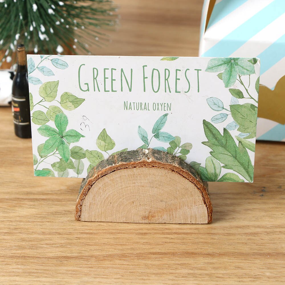 Wood Pile Name Place Card Log Photo Clip Holders Bark Memo Stump Shape Menu Number Stand Wedding Party Table Crafts Retro Decor: B
