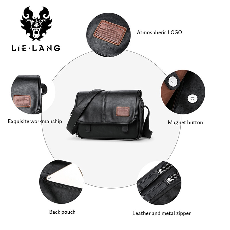 LIELANG Crossbody Bags Shoulder Bag Casual Men's Messenger Bag Men Waterproof Brand Soft leather Mens Shoulder Bags