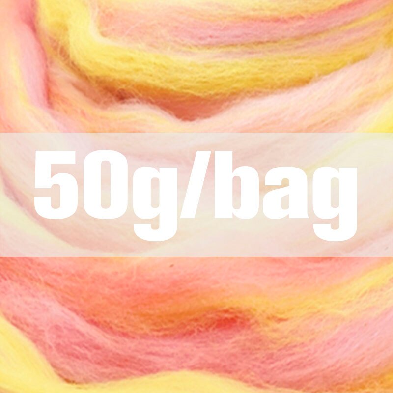 Extra Fijne kleur mengsel Merino Wol roving fiber gebogen wol 50G Perfect in Nat en naaldvilten y16: 50g