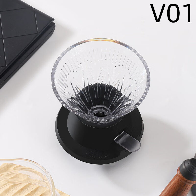 Kubek z filtrem robić kawy wielokrotnego użytku, ręcznie parzony papierowy filtr robić kawy, zanurzeniowy filtr, lejek w kształcie litery V: czarny