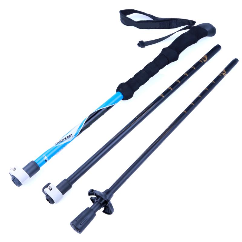 Adjustable 3 Section Carbon Fiber Walking Sticks Telescopic Trekking Hiking Poles Ultralight Walking Canes Cane Crutch Protector