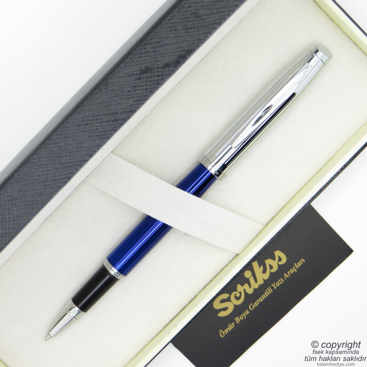 Scrikss 39 azul marino cromo rodillo pluma | Scrikss pluma | Pluma de la İsme pluma especial |