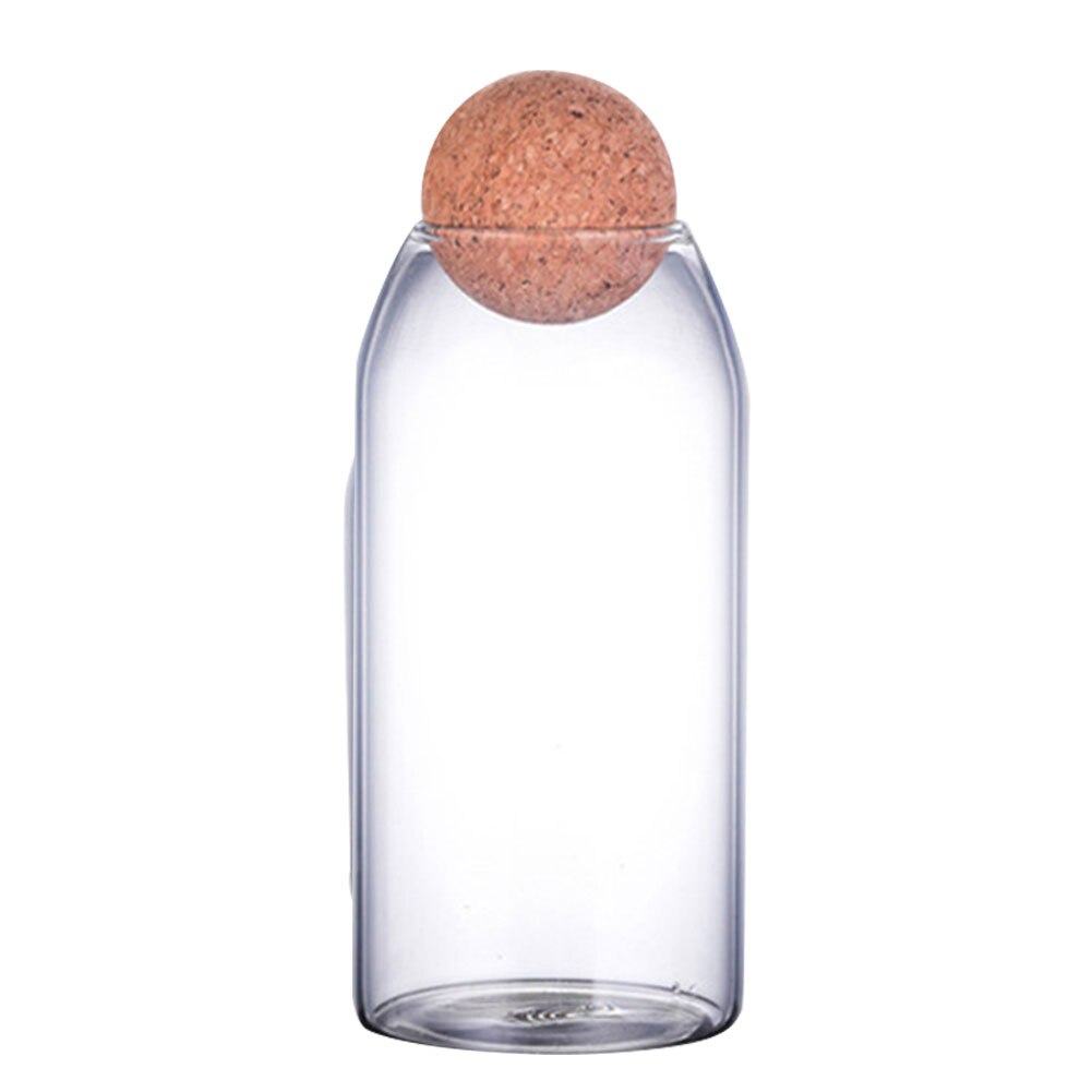 550/750/1200ml bouteille de stockage boule liège sans plomb pot en verre avec couvercle haricot sucre thé café bouchon en liège pot en verre peut