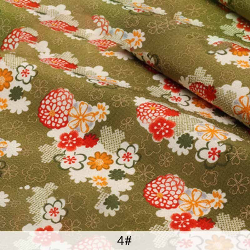 Japansk blomstret stof polyester rynkestof til kvinders hårtilbehør 4*4cm/ stk 10 stk/parti  p65: 4