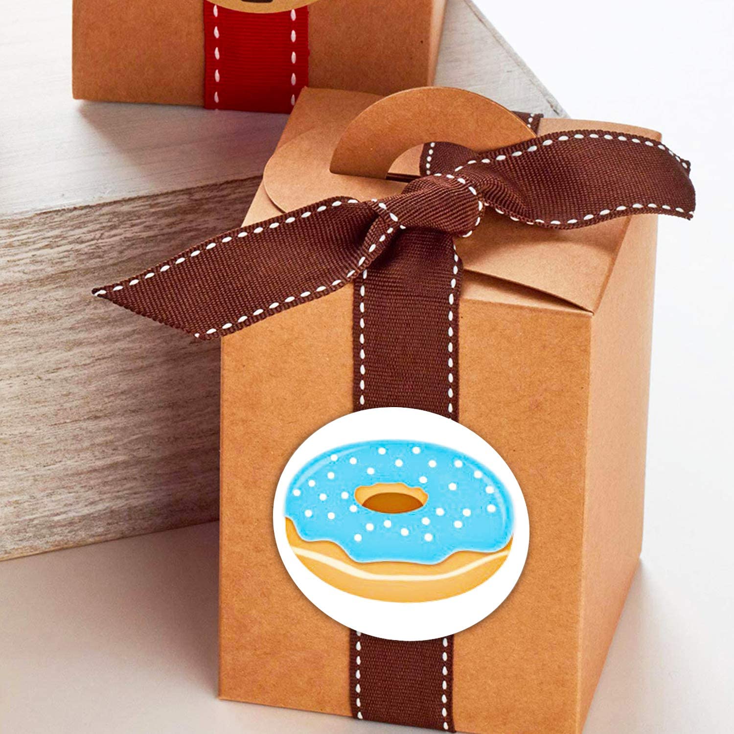 500X Donut Theme Party Decor Sticker Donut Stickers Candy Bag Sealing Stickers Cake Baking Packing Decor DIY Paper Stickers