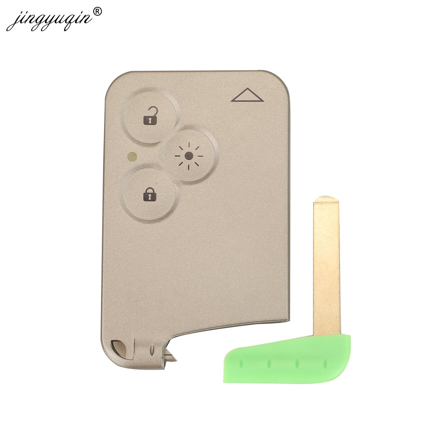 Jingyuqin 2 boutons voiture clé à distance coque de carte à puce étui sans clé pour Renault Laguna Espace remplacement
