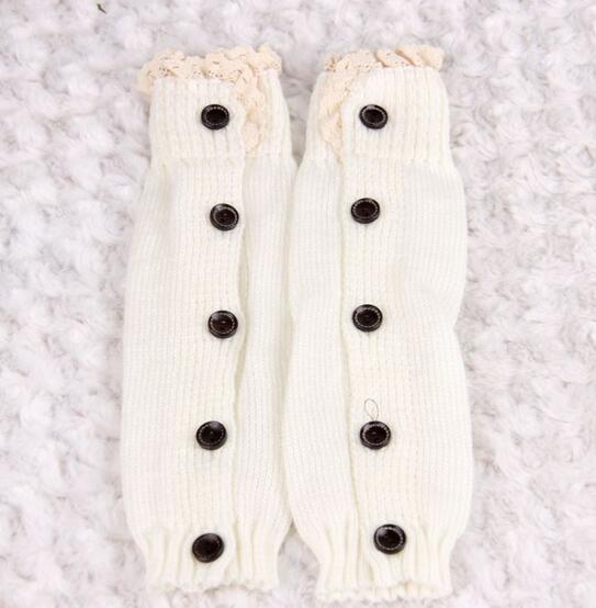 1 Paia Bambine Maglia Scaldamuscoli con Pizzo, ragazze Scaldamuscoli con Bottoni, può indossare venire avvio calzino