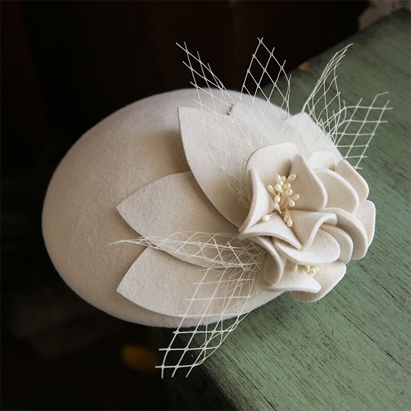 Women's Fascinator Hat Wide Brim Church Bridal Tea Party Wedding Hat Derby Cap