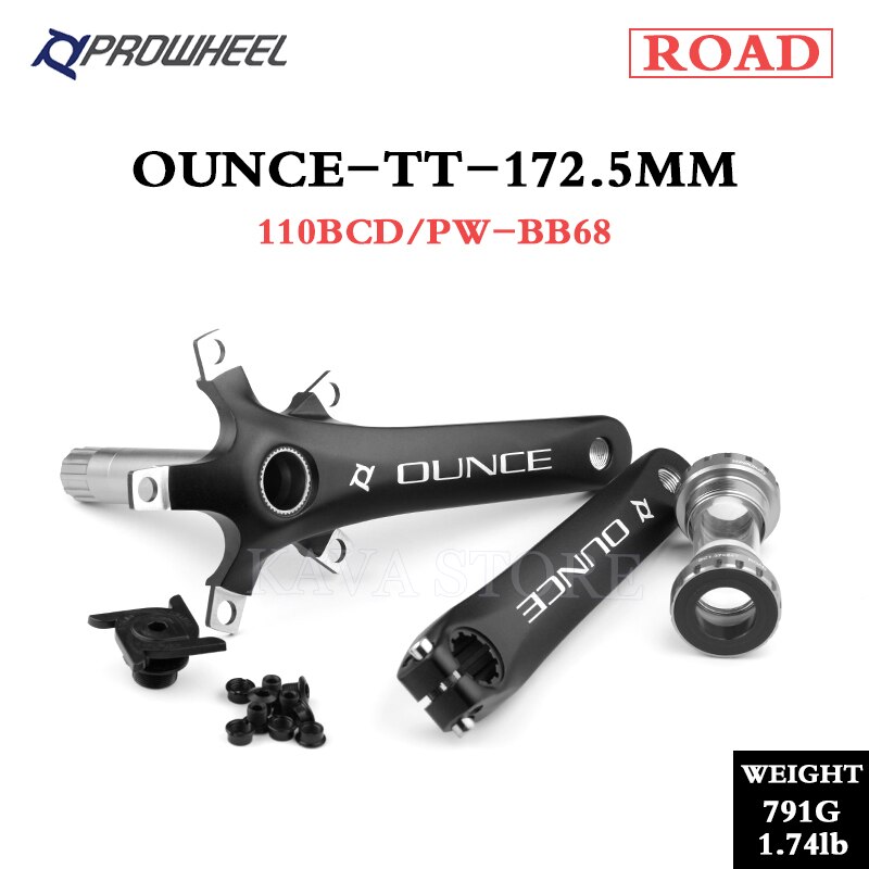 PROWHEEL ROAD Bike Crank 170 172.5mm 110/130BCD Crankset with BB Bottom Bracket Foldable Bicycle Cranks Aluminum Alloy: OUNCE-TT 172.5 BB