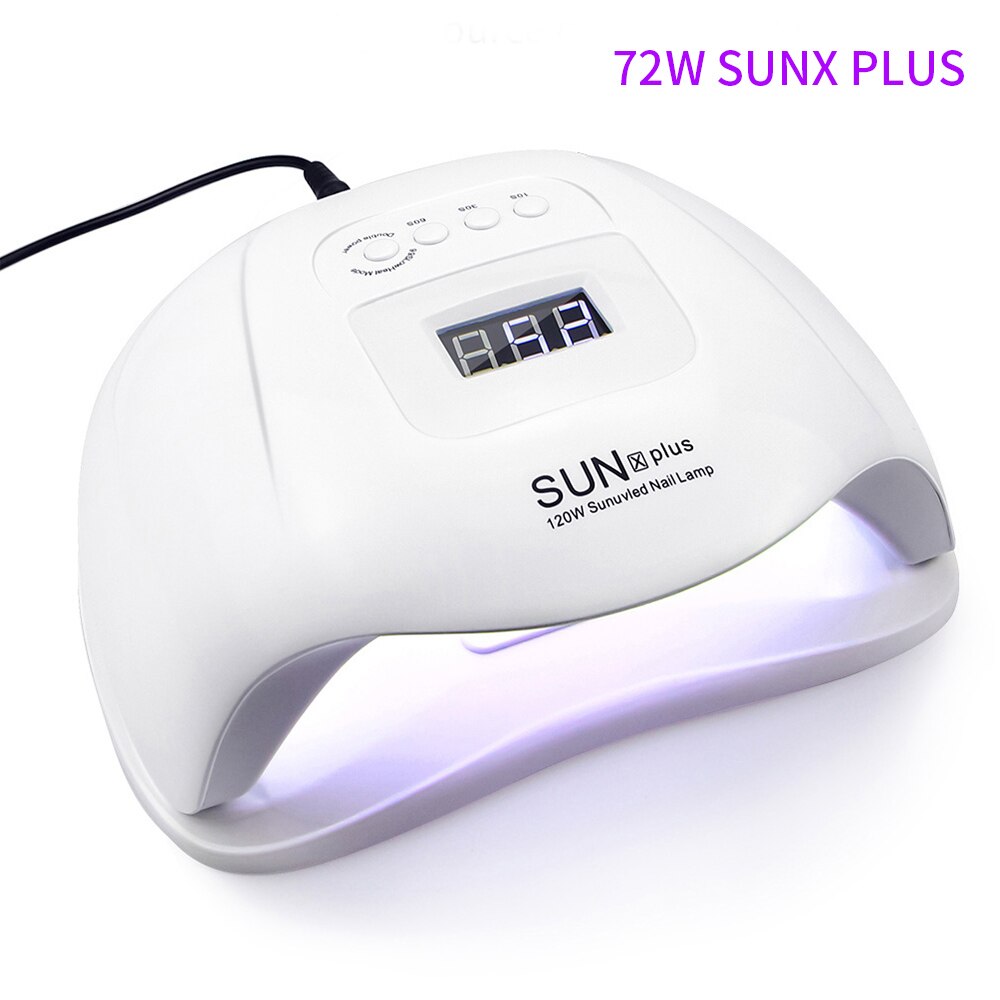 Lámpara de uñas LED UV de 120W, 54 Uds., LED de alta potencia para esmalte de Gel, curado de esmalte de Gel con detección de movimiento: SUNX PLUS