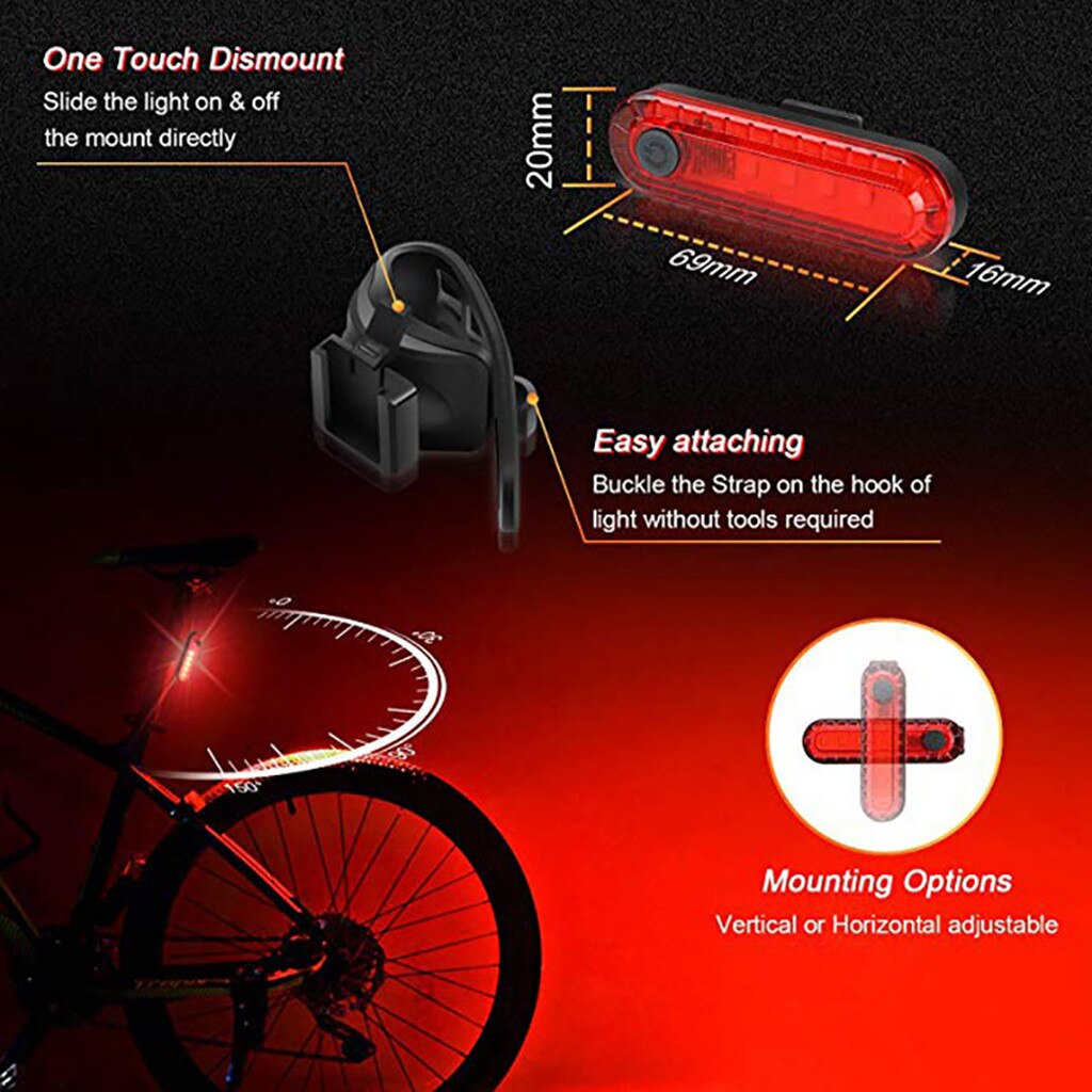 Mountainbike Licht Set Led T6 Fiets Rear Front Light 4 Modes Cycling Usb Oplaadbare Koplamp Achterlicht Super Heldere Lamp