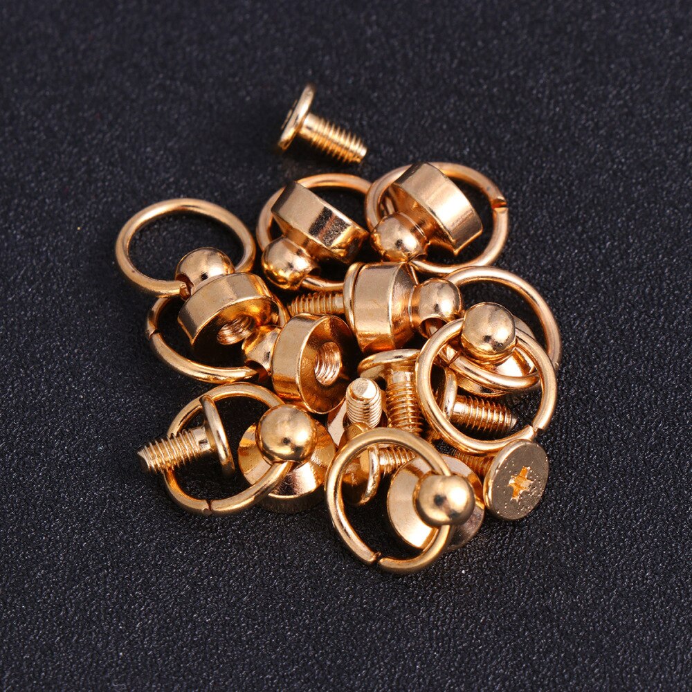 30pcs Brass Rivet Studs Rotate Rivet Studs Accessories Hanging Leathercraft Accessories (Style 1)