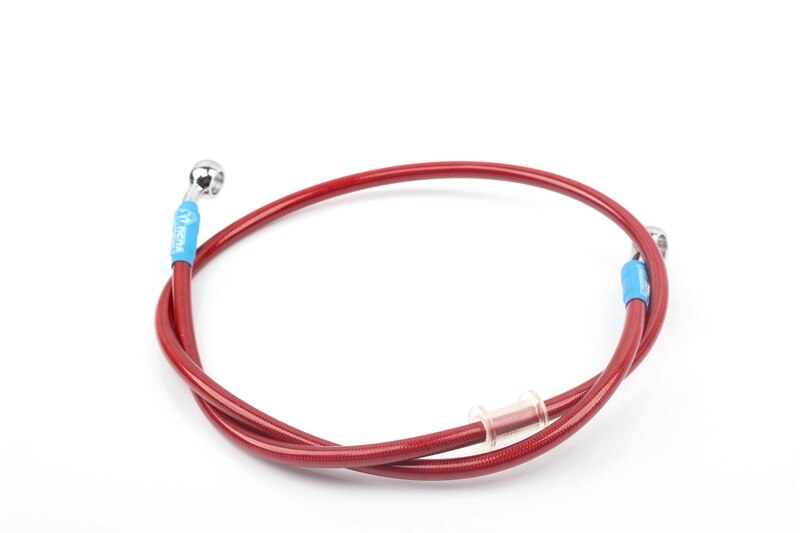 MOSDA Universal 400mm - 2200mm Motorcycle Hydraulic Brake Hose Line Cable 28 degrees 10mm Banjo Pipe Line Braided oil hose: red 110cm