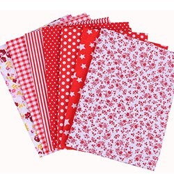 Nanchuang-tela fina de algodón para manualidades, costura retales para hecha a mano, para álbum de recortes, para edredón, patrón de costura, 25x25m, 7 unids/lote: RED