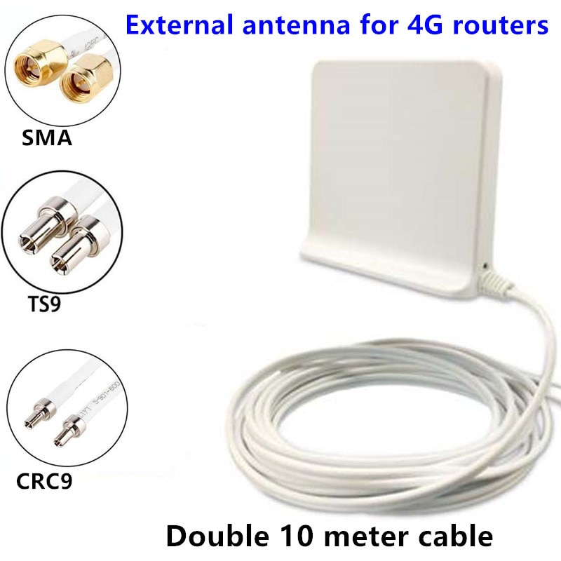Antena JX 3G 4G LTE antena externa para Huawei B315 B593 E8372 E3372 E5573 ZTE router USB SMA/TS9/CRC9