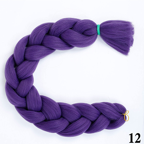 Difei syntetiske 82 " jumbo fletningshår skridtfletninger ren farve blå pink lilla fletning hair extensions: #16