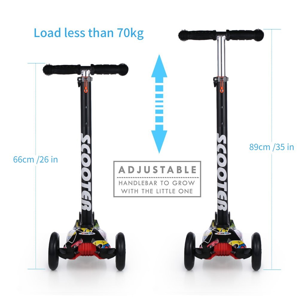 3 hjul børnescooter søde drenge piger t-bar mini farverige spark scooter børn leger legetøj fod scooter stil