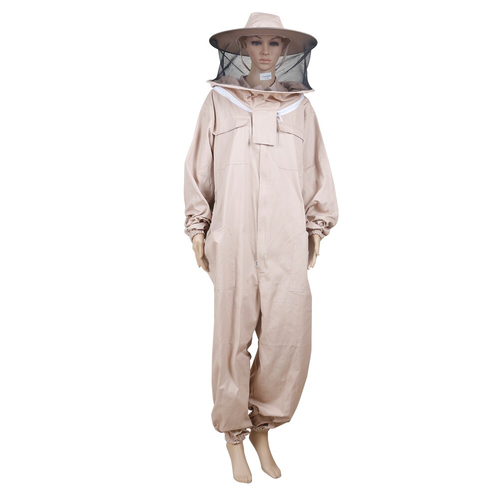 Bijenteelt Koffie Kleur Overall Kleding Vervanging Hoed Full Body Pak Unisex Siamese Bee Kleding Voor Imker