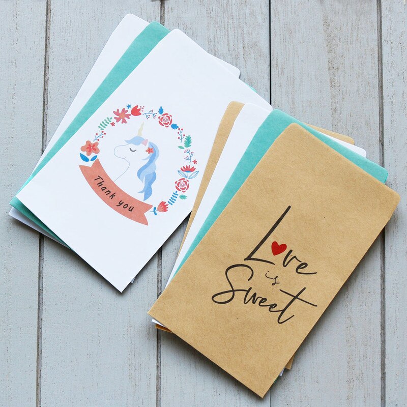 50 stuks mini kraft papieren zakjes voor eenhoorn bedankjes kleine tas zeemeermin bruiloft feest bedankjes zakjes lama papieren snoepzakjes