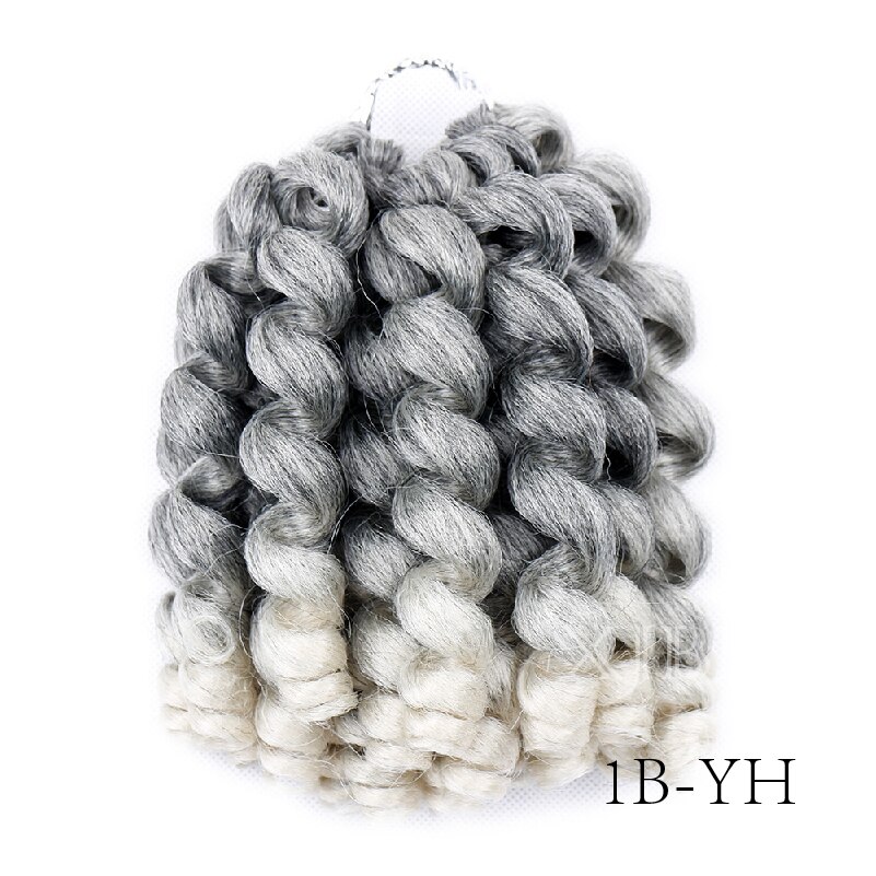 Xjbb ombre fläta hår hoppande troll curl jamaicansk studsa virka hår jumbo fläta syntetiskt fläta hår för kvinnor: 1b- yh