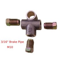 10mm Brake Pipe Unions 3 Way 3/16\" Brake Brake Pipe Fittings M10 Metric Pipe T Piece
