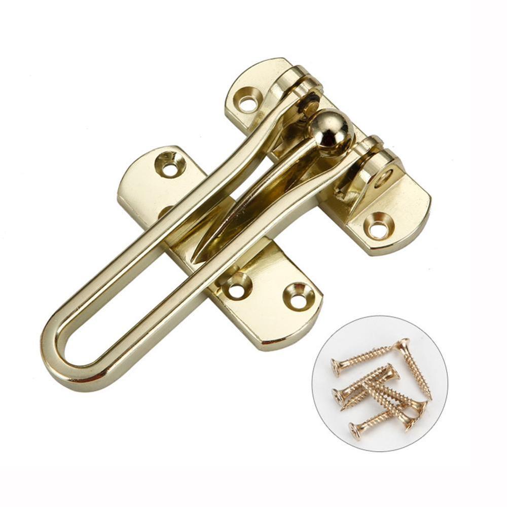 Household Door Security Guard Zinc Alloy Hasp Latch Anti-theft Cabinet Home Window Hotel Chain Locks Security Lock Door Cla I5X6: gold