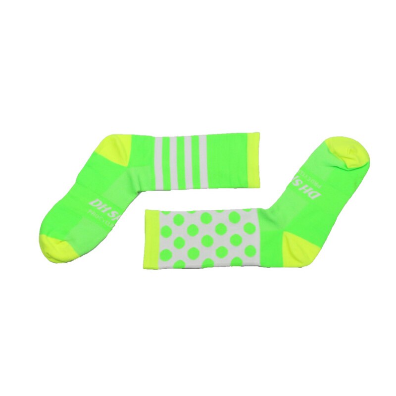 Popfavor Men Cycling Socks Road Bicycle Socks Outdoor Sports Road Bicycle Running Football Sock: Green / 39-46