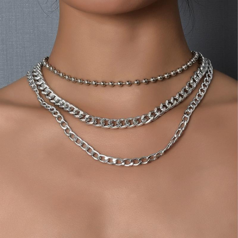 Koreaanse Mode-sieraden Ketting Metalen Ketting Multilayer Ketting Paar Steampunk Ketting Vrouwen Gothic: Default Title