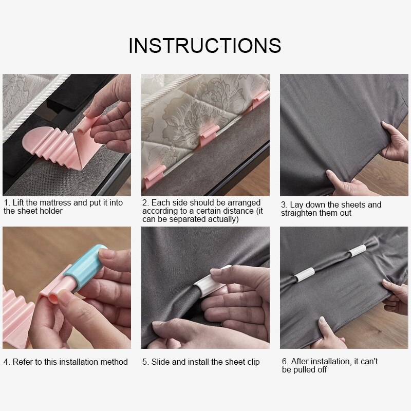 Naaldloze Onzichtbare Vel Clip Non-Slip Anti Running Sheet Houder Matras Fasten Fixing Clip Vel Organiseren Pinnen Verbeterde