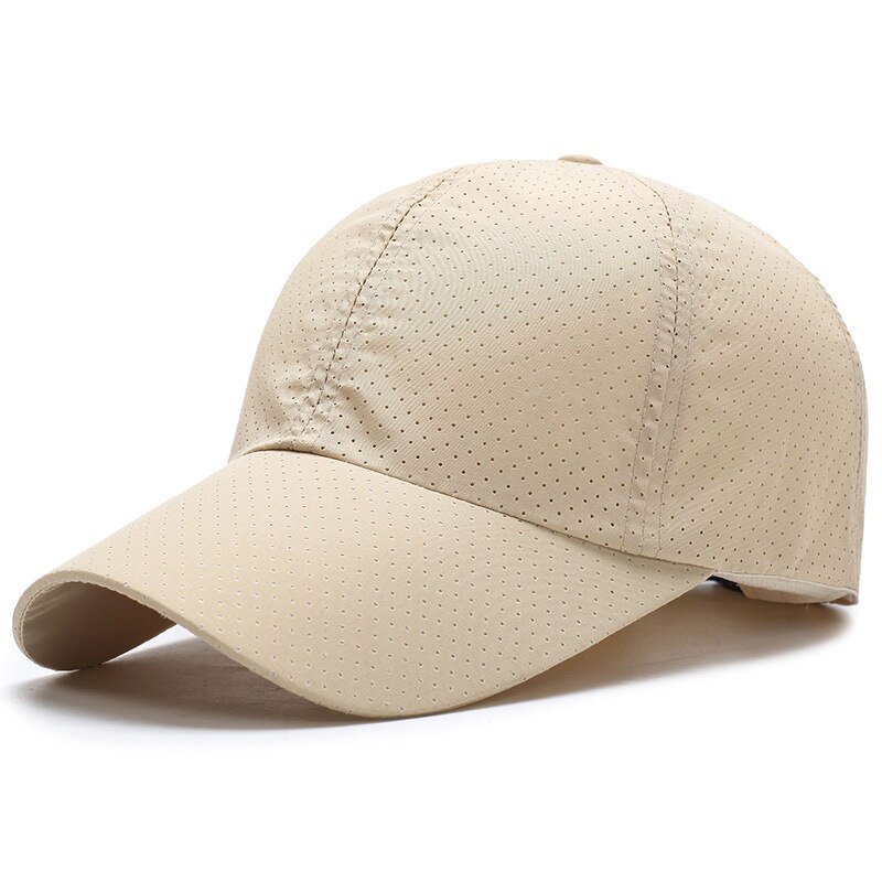 Lente Zomer Vrouwen Katoen Ademend Volledige Netto Zon Baseball Cap Mannen Outdoor Sport Reizen Verstelbare Monochroom Cap: beige