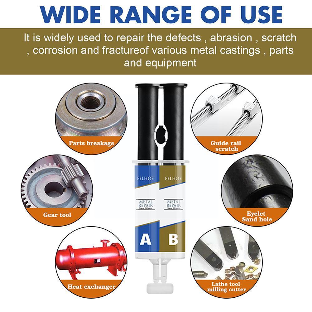 Pegamento de soldadura en frío de Metal, pegamento Ab de 2 componentes, pasta de pegamento térmico para reparación de grietas en frío, Pegamento de soldadura Industrial resistente para E4w8, 50g