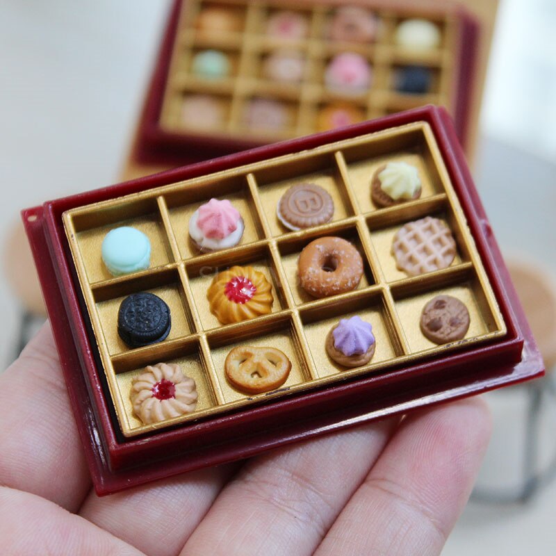 1 zestaw śliczne 1/12 skala miniaturowy domek dla lalek deser lalka mini jedzenie skrzynka udawaj zagraj w dom dla lalek zabawka kuchenna akcesoria