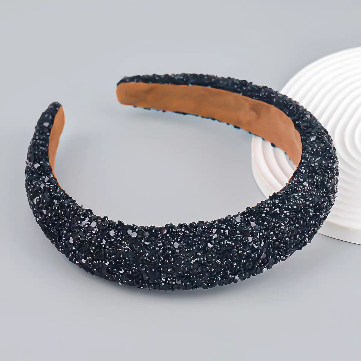 Diadema con cuentas glamurosas, diadema barroca con perlas de cristal ostentosas, diadema cruzada ancha, accesorios para el cabello brillantes y magníficos para mujer,