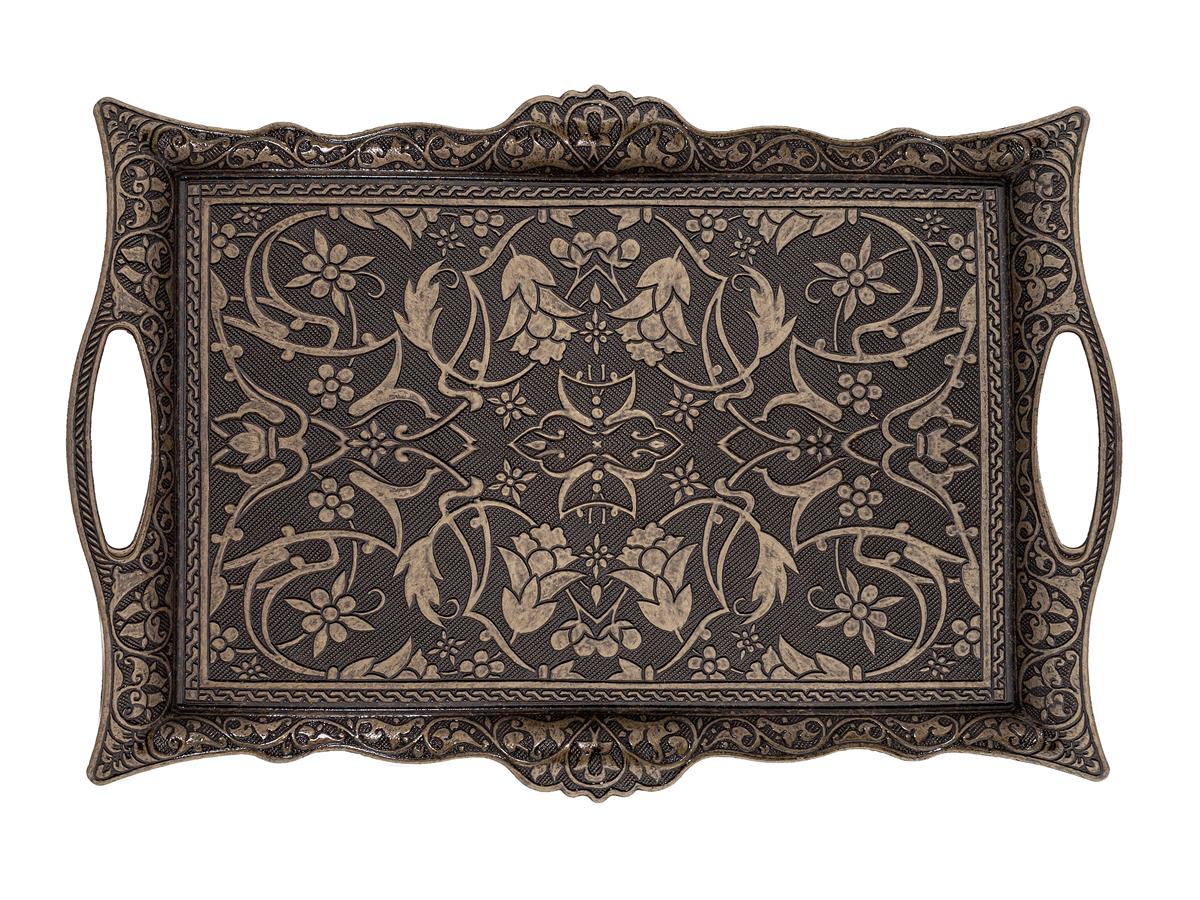 Från istanbul grand bazaar kaffe tid dekorativ kaffefack te bricka autentiska brickor tumlade heminredning 102: Antik guldfärg