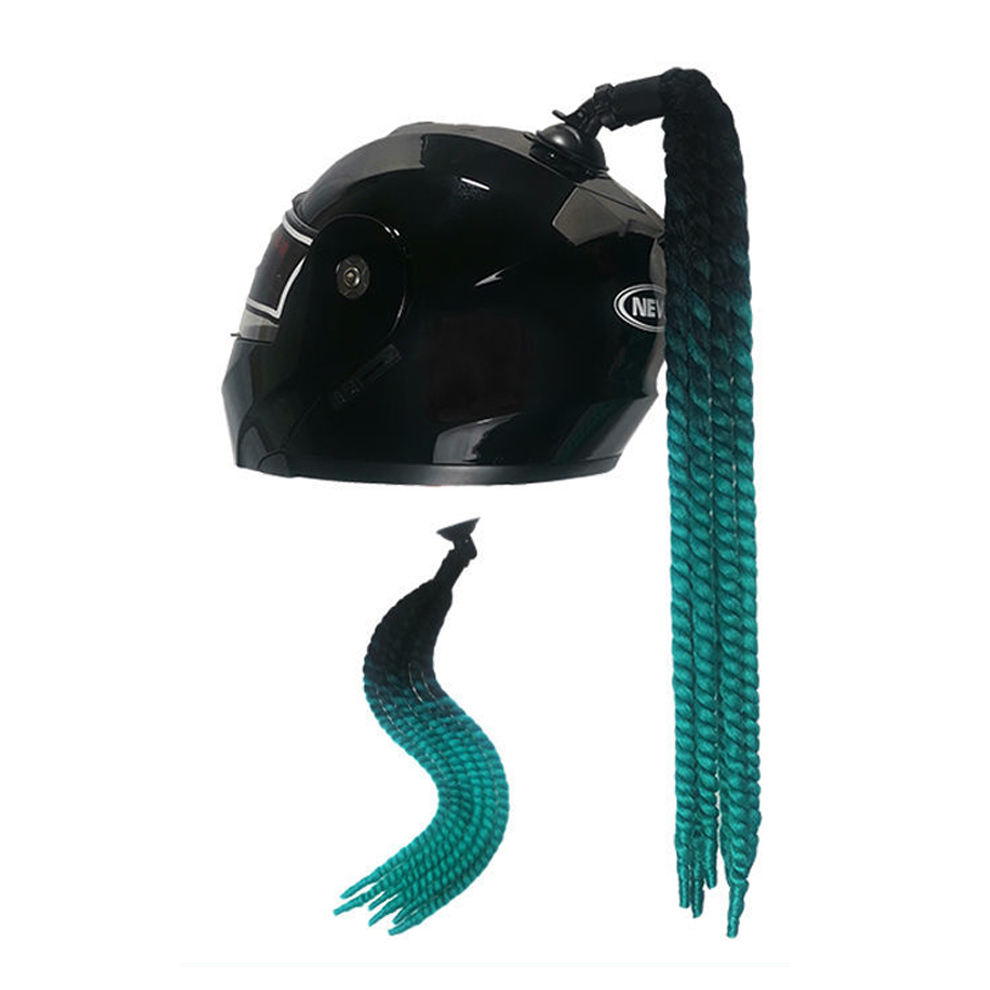 Punk stil motorcykel hjelm dreadlocks kvinder hjelm dreadlocks hestehale fletning motocross cykelhjelm punk hår dekoration: Z6