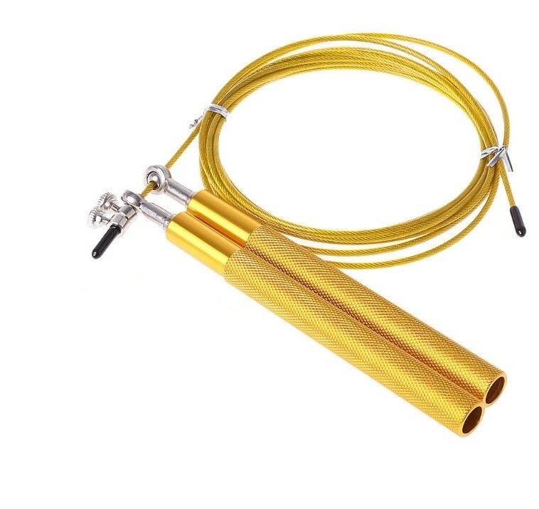 Crossfit fast Jump Rope Skip Speed skipping Ropes with Extra Speed Cable Ball Bearings Home Gym Training: Aluminum Yellow