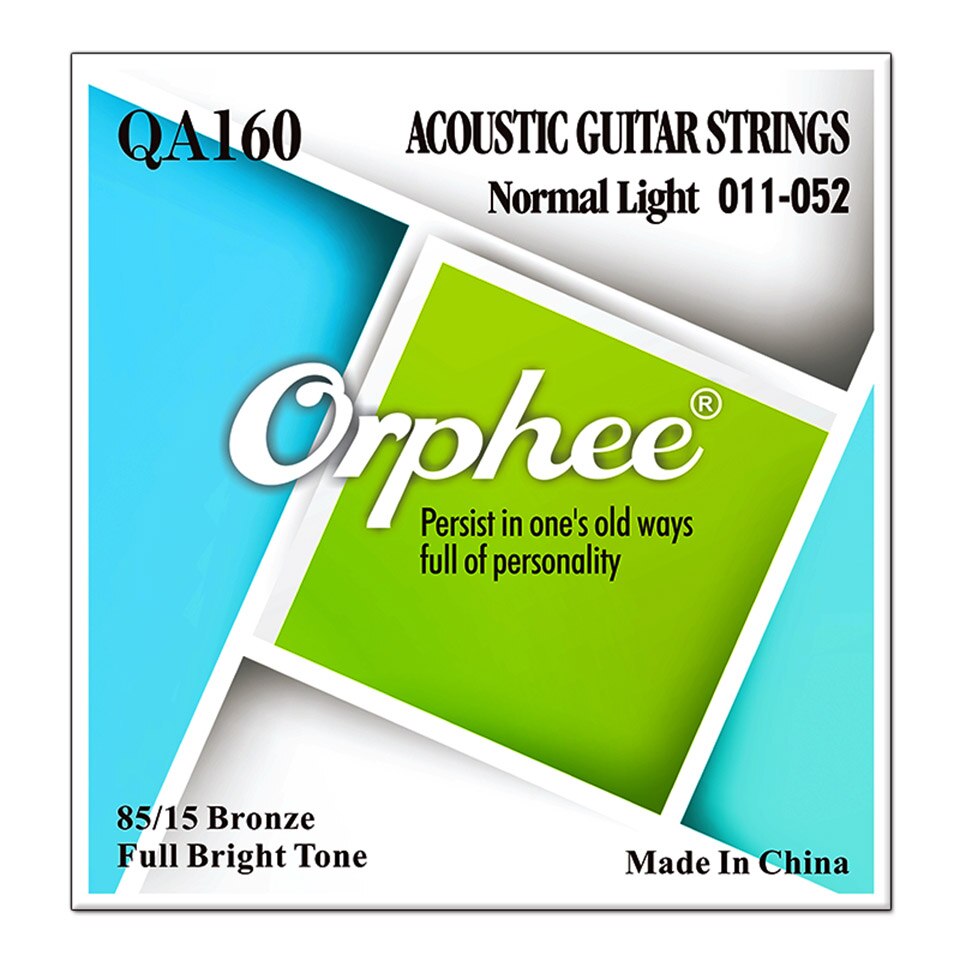 Orphee 6 stk/sett akustiske gitarstrenger qa serie 85/15 bronse full lyse tone akustiske gitarstrenger: Qa160