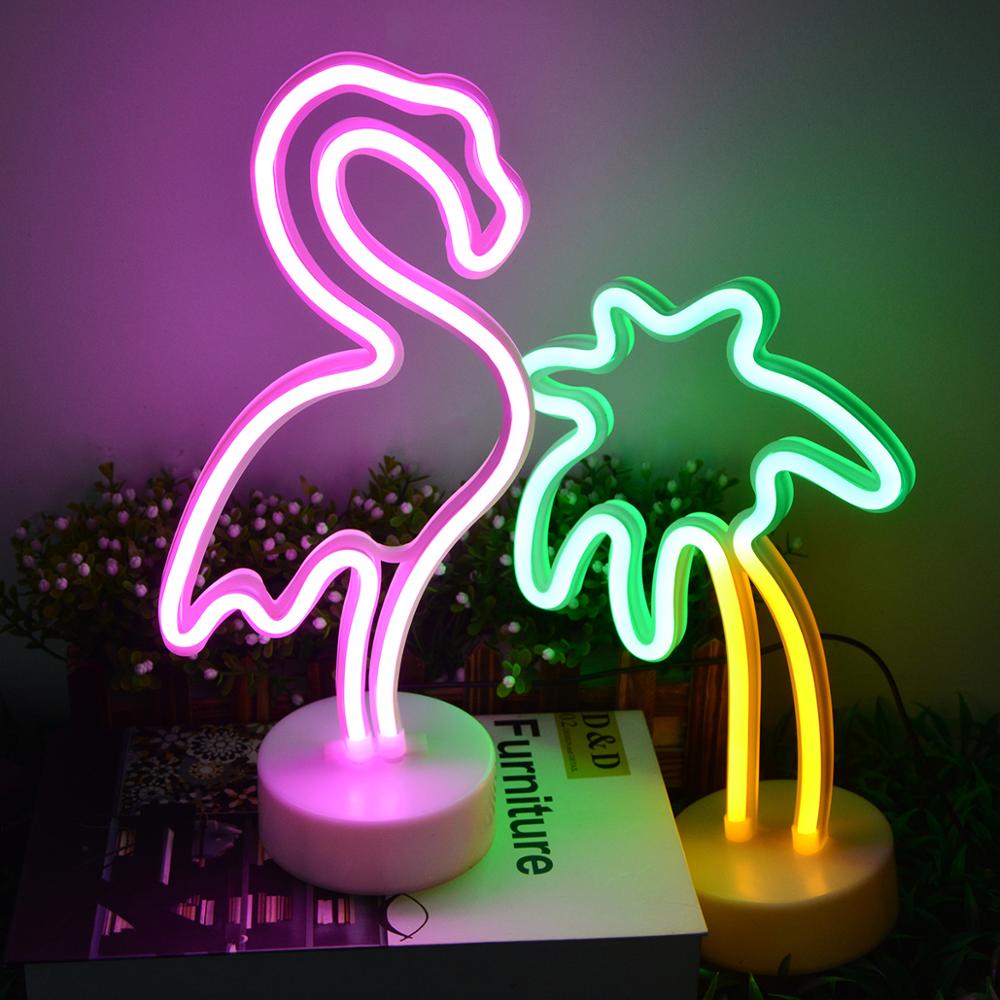 5V Usb Neon Sign Licht Regenboog Led Lamp Home Verlichting Voor Kamer Slaapkamer Neon Flamingo Cactus Bureau Lamp Kerst decor Tafel Verlichting