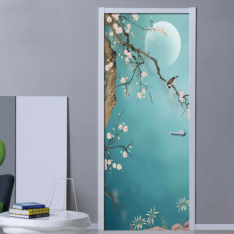 Wallpaper Chinese Style Hand Painted Flowers Birds Art Wall Painting Vinyl Self-Adhesive Door Sticker 3D Photo Waterproof Mural