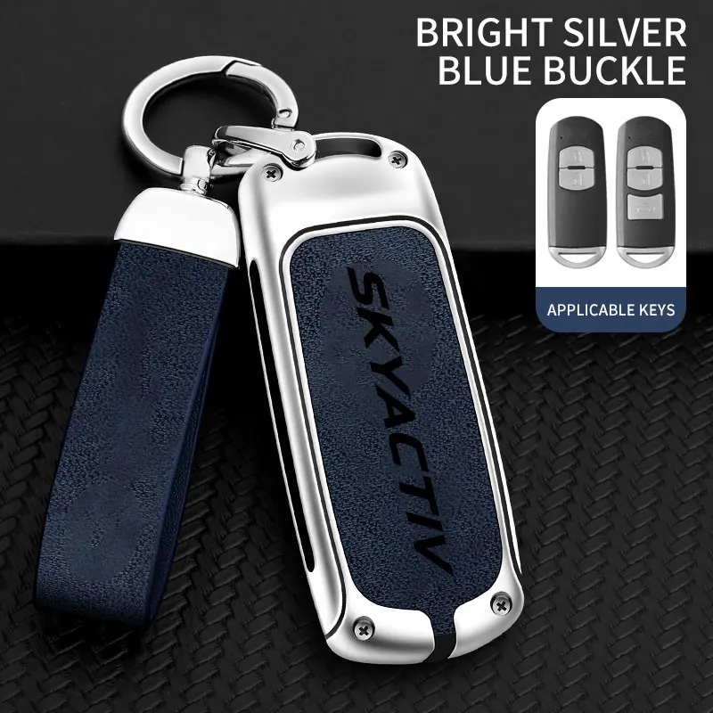 Porte-clé de voiture en alliage de Zinc Skyactiv pour Mazda 3 2 6 CX3 CX5 CX30 CX8 CX9 MX5 SKYACTIV, couvercle de protection pour clé de voiture: Or