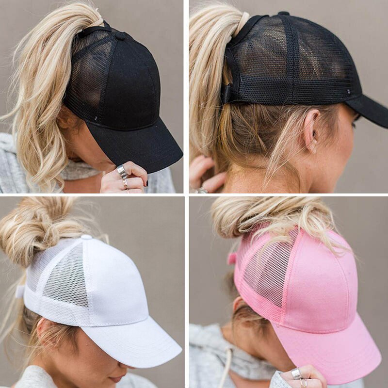 Berretto da Baseball a rete Casual estivo cappello da Baseball a coda di cavallo da donna Sport femminile cappellini Hip-Hop Snapback regolabili cappelli da sole