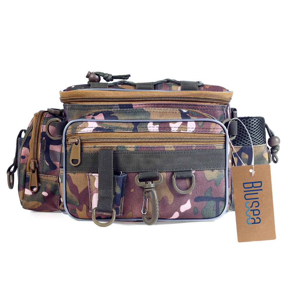 Blusea bärbar fiskeväska utomhus enkelaxel fiske midjepackväska fiske dragrulle pesca förvaringsväska vattentät