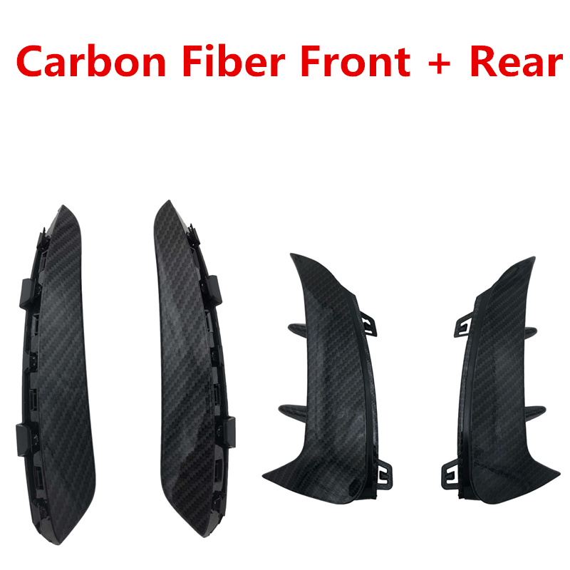 For Benz W177 AMG Line A Class A200 A250 A35 Front Rear Bumper Lip Fog Lamp Cover Chin Spoiler Splitter Body Kit Canards: Carbon Fiber Combo