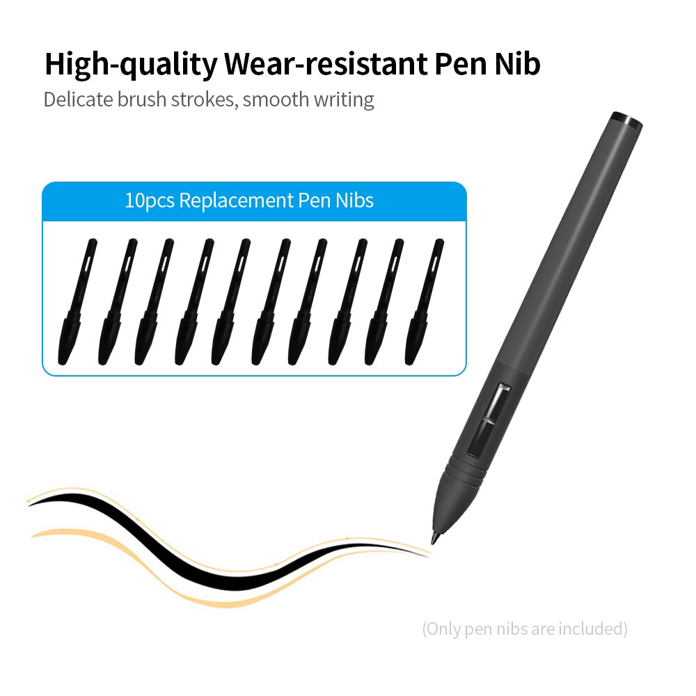 Huion PN01 10pcs Replacement Pen Nibs Graphics Tablet Pen Nibs Wear-resistant Pen Nib for Huion PEN68/PEN80